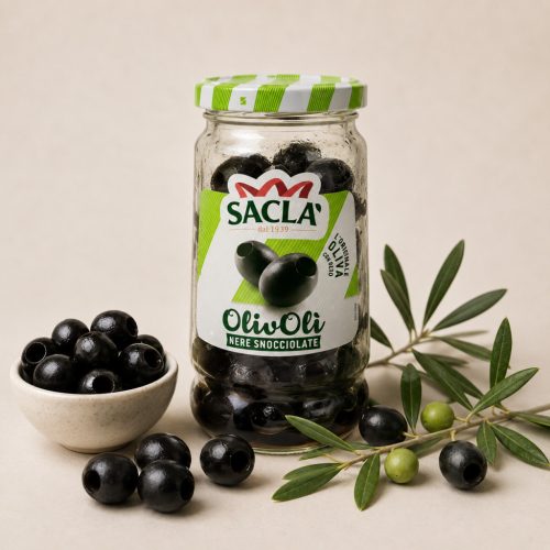 Sacla Olivoli Nere Snocciolate 135g