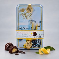   Vergani Limoncello krémmel töltött étcsokoládé praliné díszdobozban 100 g