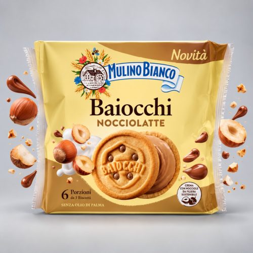 Mulino Bianco Baiocchi Nocciolatte Mogyorós-tejes krémmel ( 6x28g ) 168g